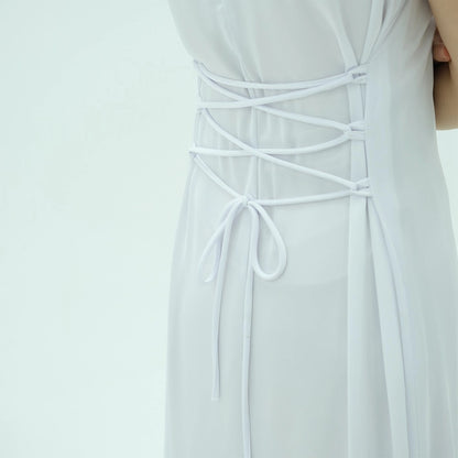 Robe de chambre en satin sans manches pour femmes musulmanes, bretelles dans le dos, #25996