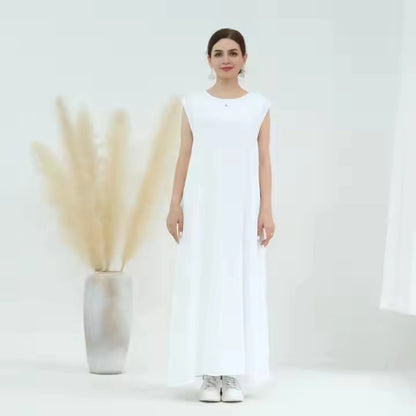 Robe de dessous froissée sans manches pour femmes musulmanes, 11 couleurs au choix, n° 25480