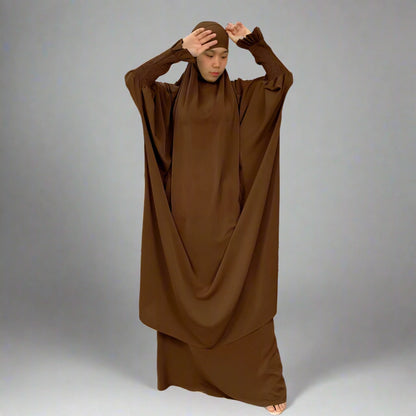 Ensemble jilbab Nida 2 pièces pour femmes arabes