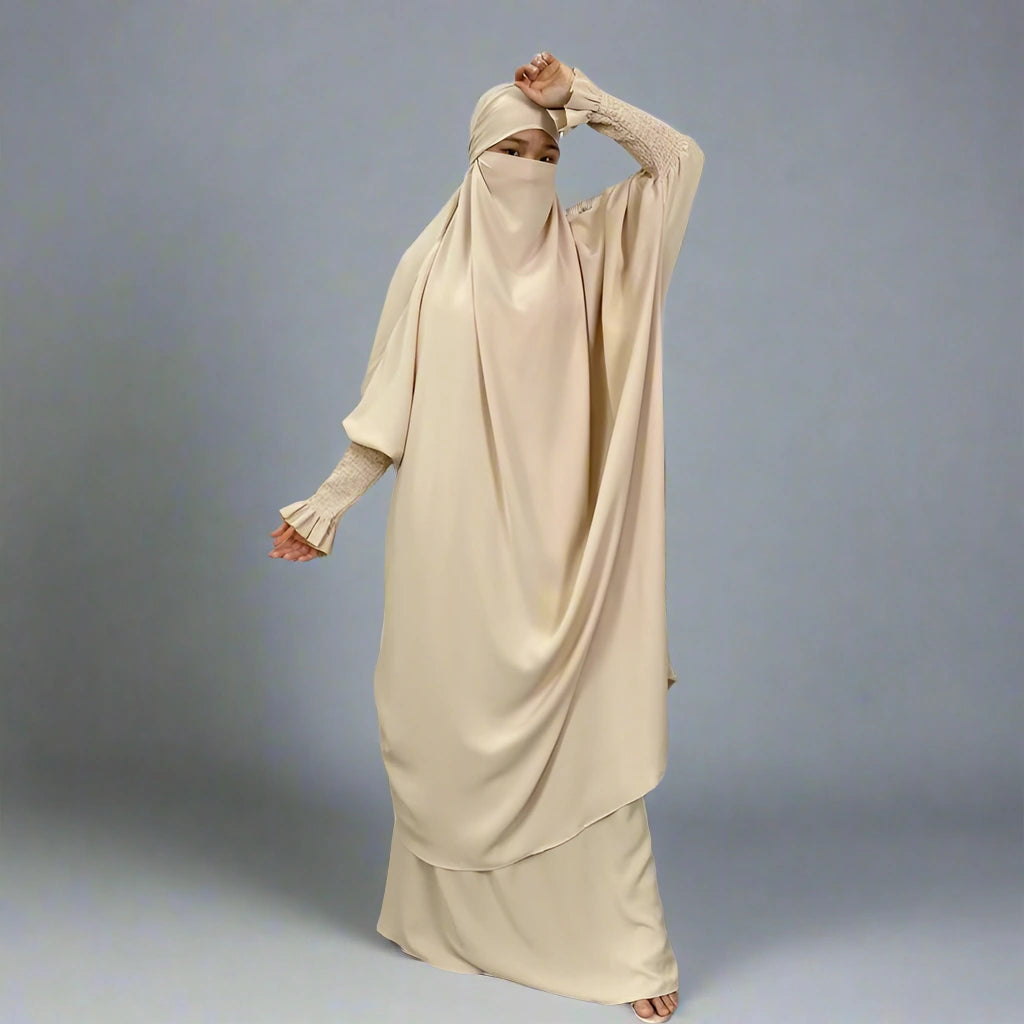 Ensemble jilbab Nida 2 pièces pour femmes arabes