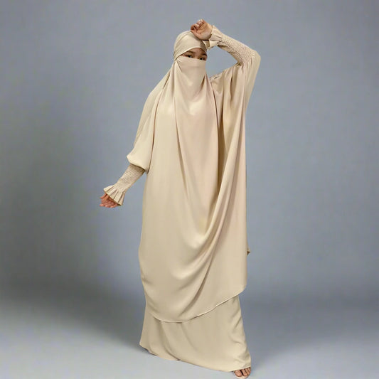 Ensemble jilbab Nida 2 pièces pour femmes arabes