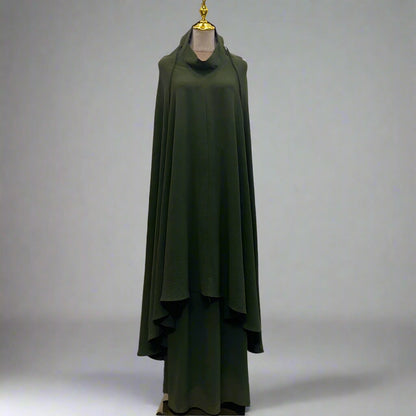 Ensemble 2 pièces pour femme musulmane du Ramadan, longue robe jilbab en satin avec jupe