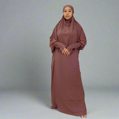Ensemble jilbab Nida 2 pièces pour femmes arabes