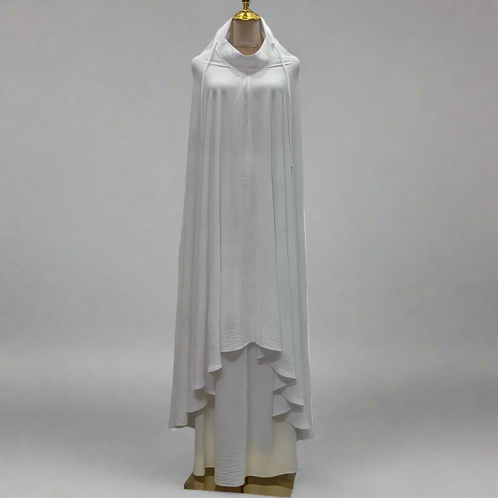 Ensemble 2 pièces pour femme musulmane du Ramadan, longue robe jilbab en satin avec jupe