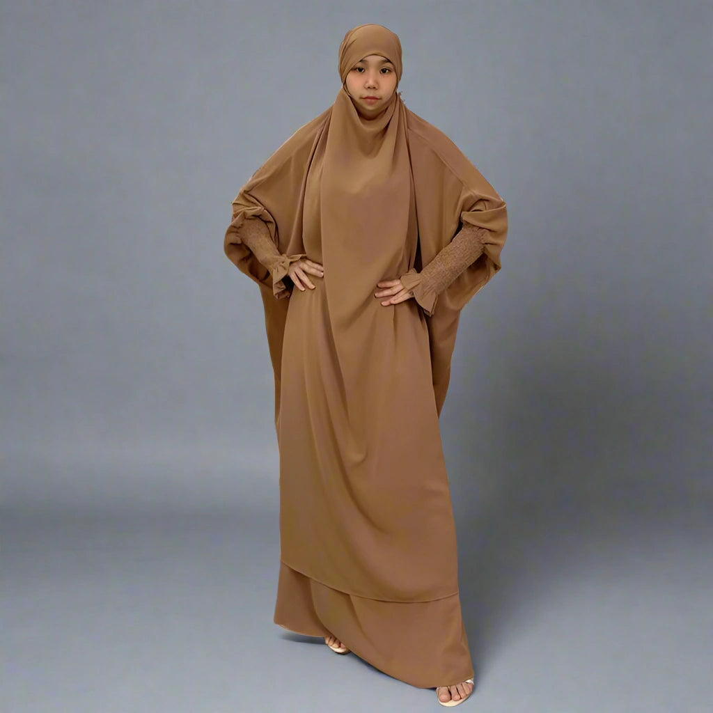Ensemble jilbab Nida 2 pièces pour femmes arabes