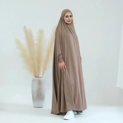 Robe de prière abaya jilbab une pièce longue avec capuche #25628