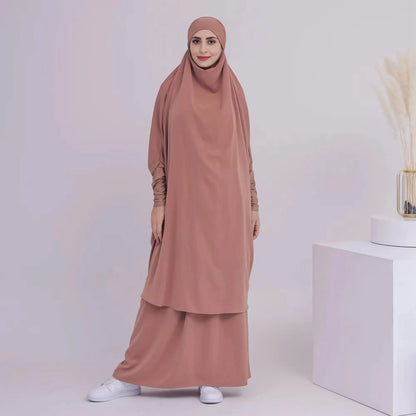 Ensemble 2 pièces Jilbab, robe de prière, abaya, haut et jupe #23423