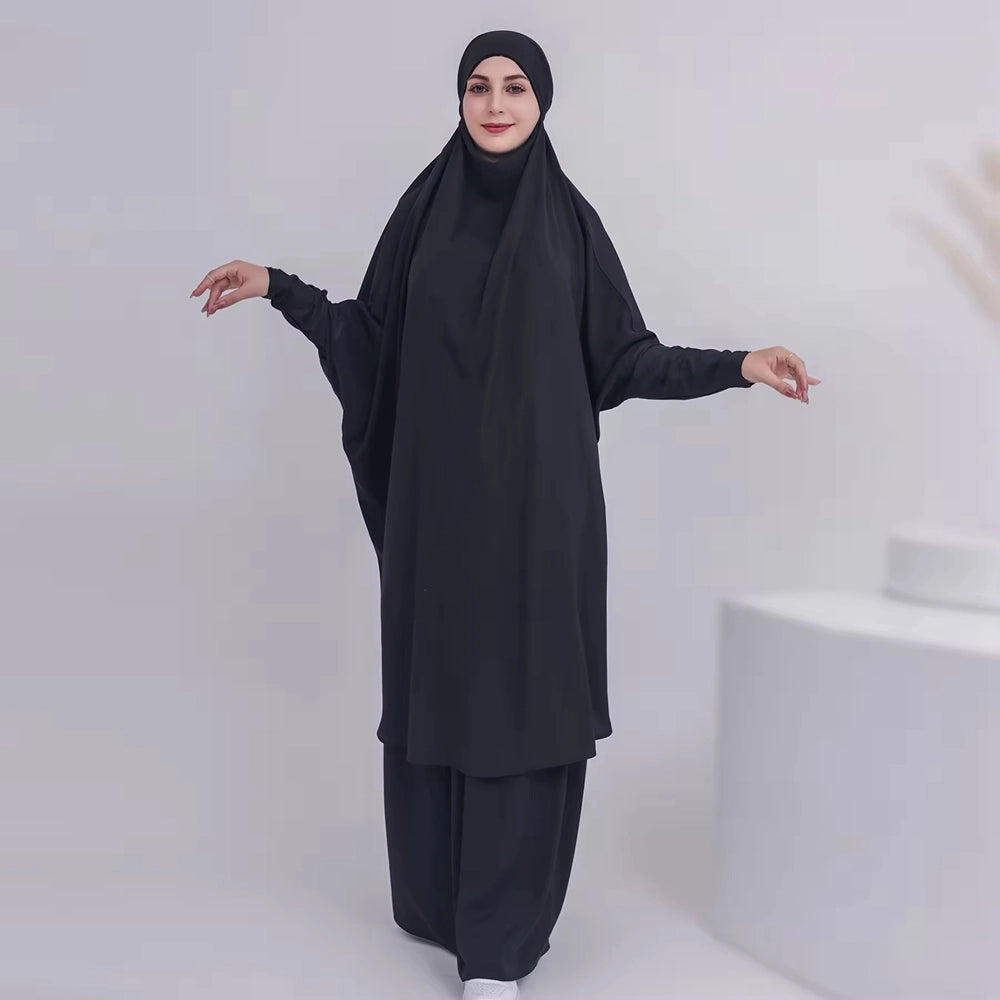 Ensemble 2 pièces Jilbab, robe de prière, abaya, haut et jupe #23423