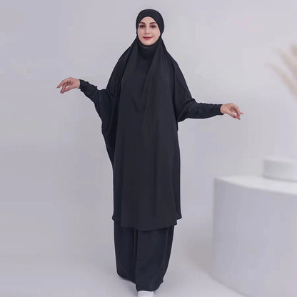 Ensemble 2 pièces Jilbab, robe de prière, abaya, haut et jupe #23423