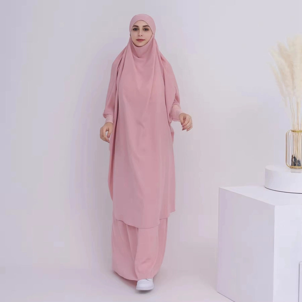 Ensemble 2 pièces Jilbab, robe de prière, abaya, haut et jupe #23423