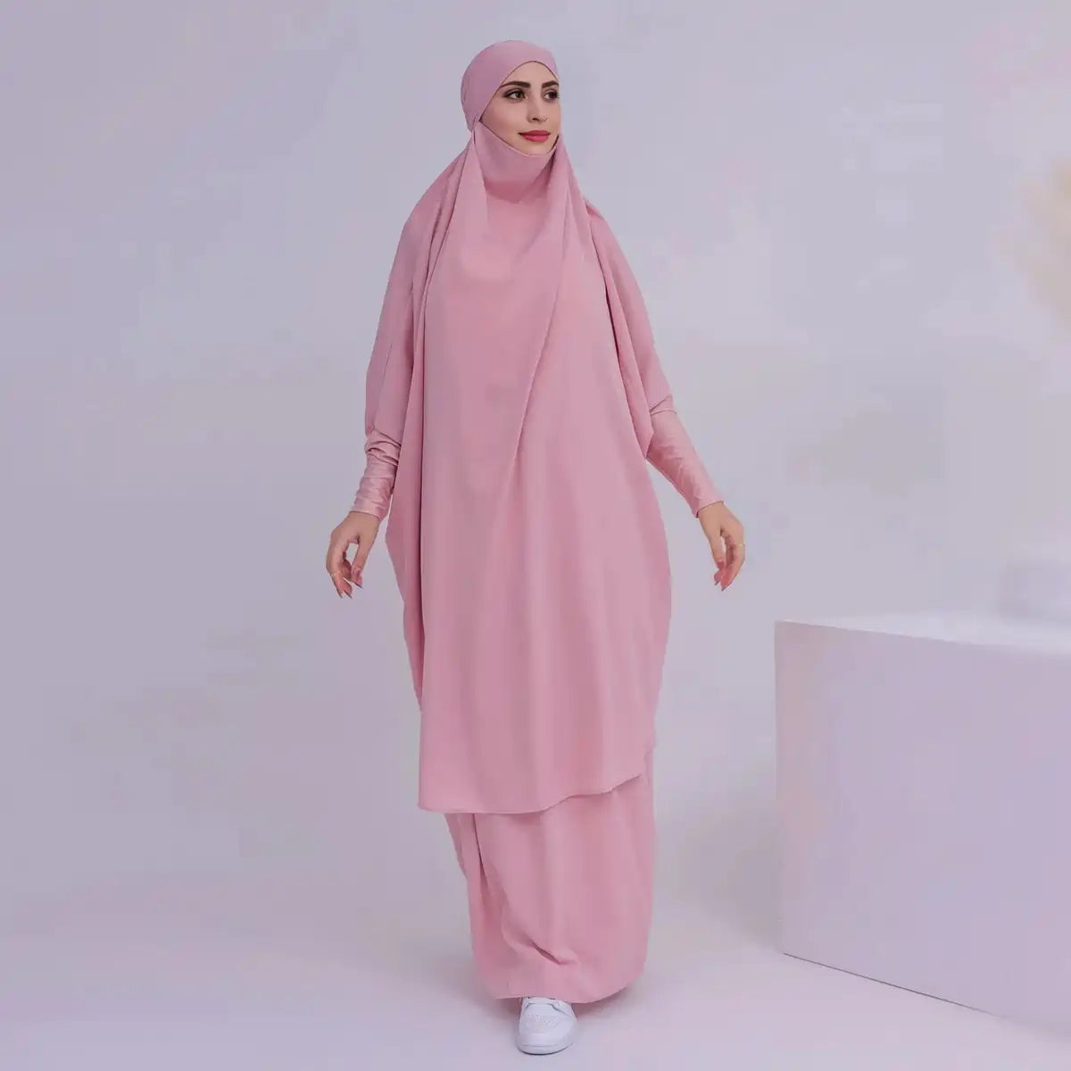 Ensemble 2 pièces Jilbab, robe de prière, abaya, haut et jupe #23423