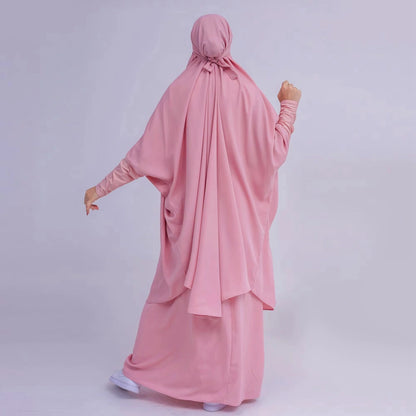 Ensemble 2 pièces Jilbab, robe de prière, abaya, haut et jupe #23423