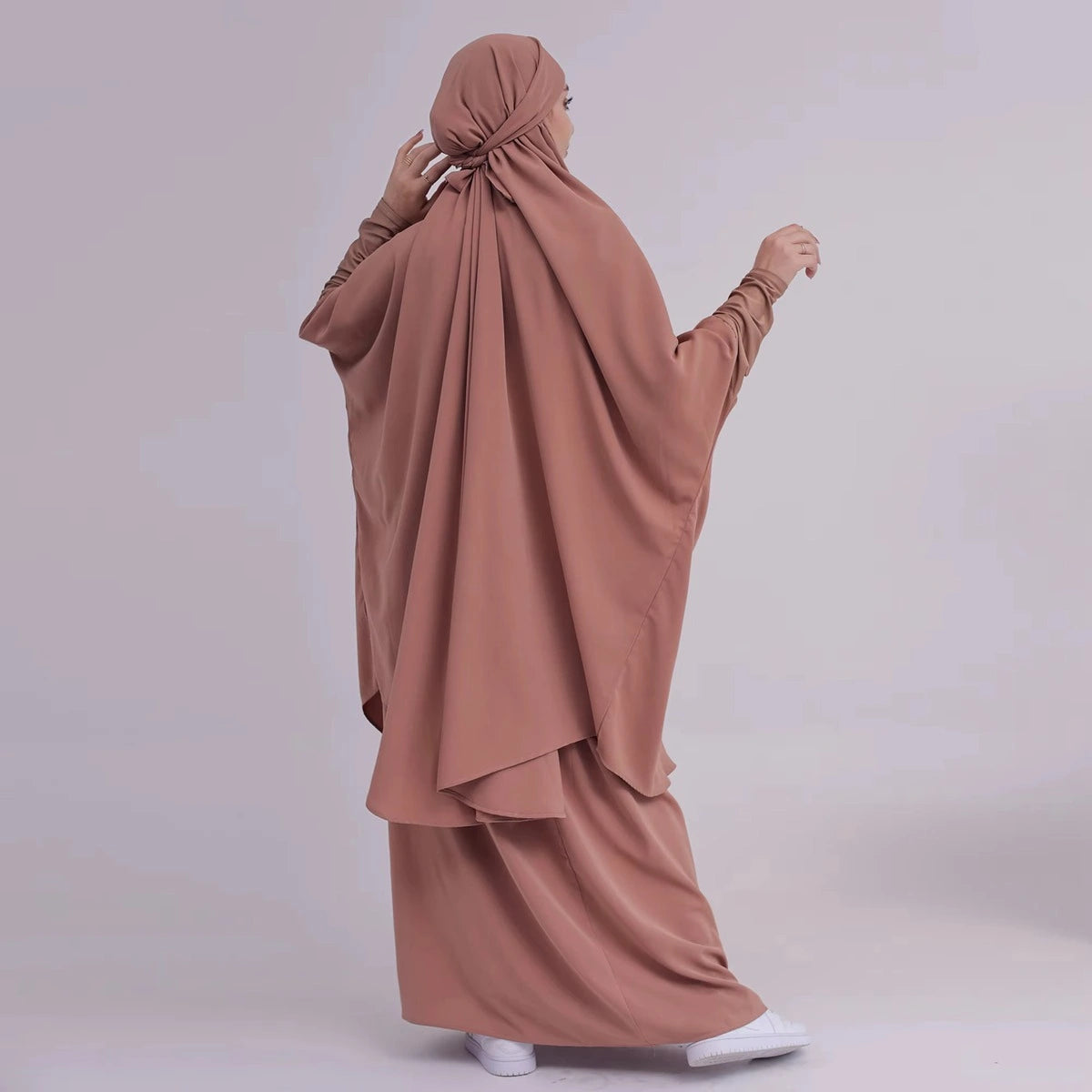 Ensemble 2 pièces Jilbab, robe de prière, abaya, haut et jupe #23423