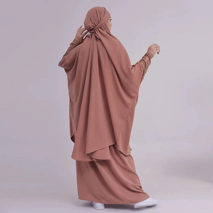 Ensemble 2 pièces Jilbab, robe de prière, abaya, haut et jupe #23423