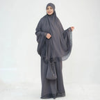 Ensemble 4 pièces Jilbab, robe de prière, abaya, tapis de prière et sac #25956