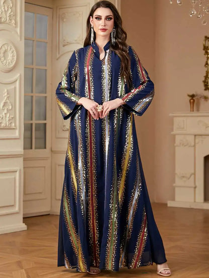 Robe caftan brodée en mousseline de soie pour l'Aïd #244170