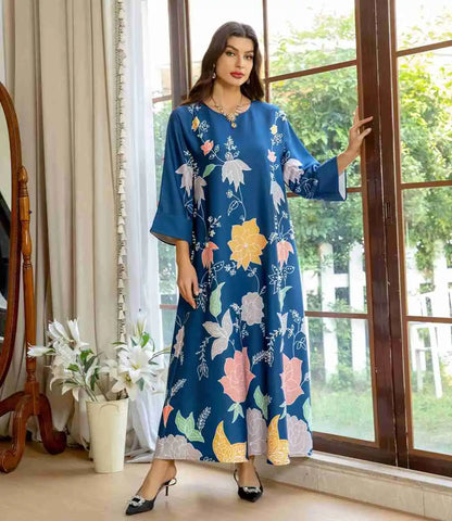 Robe de l'Aïd Hotfix Strass Perles Caftan Robe Kaftan