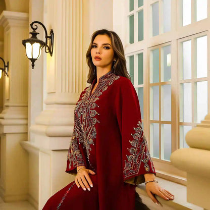 Eid Dress Rope embroidery Beads Caftan Kaftan Dress #25S080