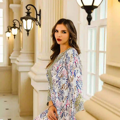 Hotfix Rhinestone Eid Dress Mukhawar Caftan Kaftan Dress #25026