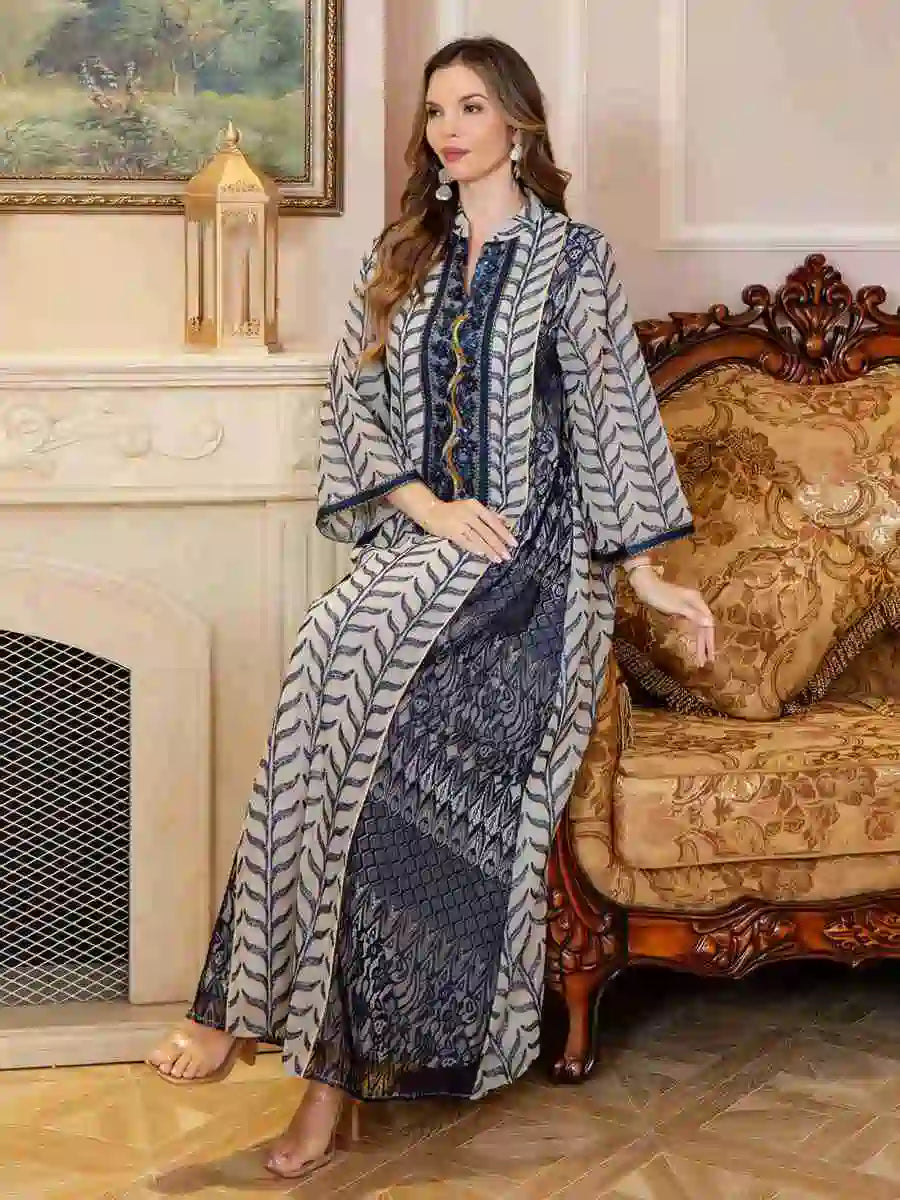 Eid Arab Middle East Embroidery Caftan Kaftan Dress #25S166