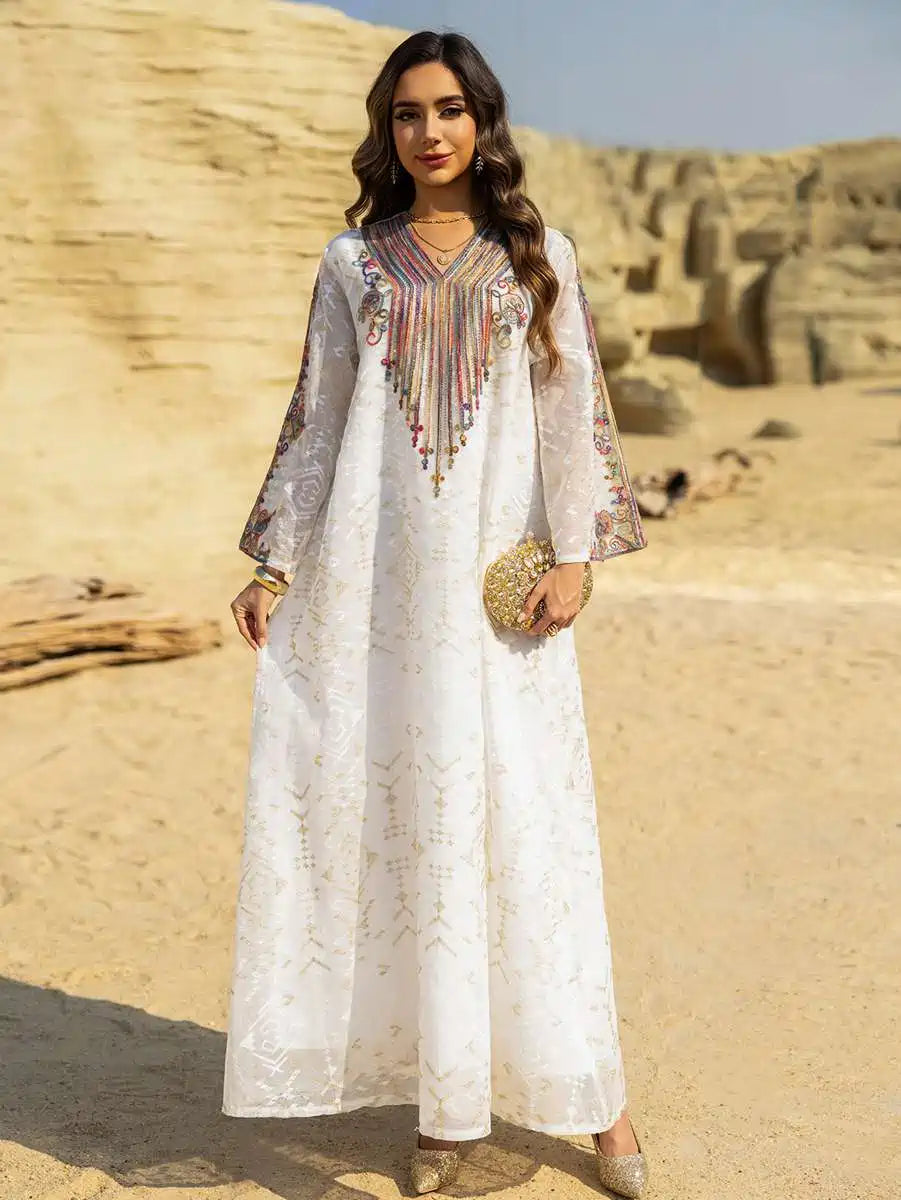 Eid Dress Embroidery Applique Caftan Kaftan Dress #25468