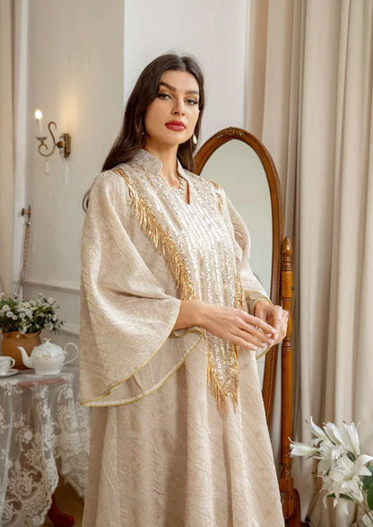 Robe de l'Aïd Doris Broderie Paillettes Femme Caftan Robe Caftan