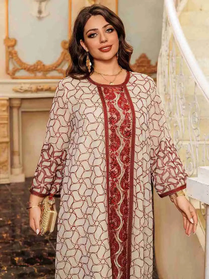 Eid Dress Sequins Embroidery Jalabiya Caftan Kaftan Dress