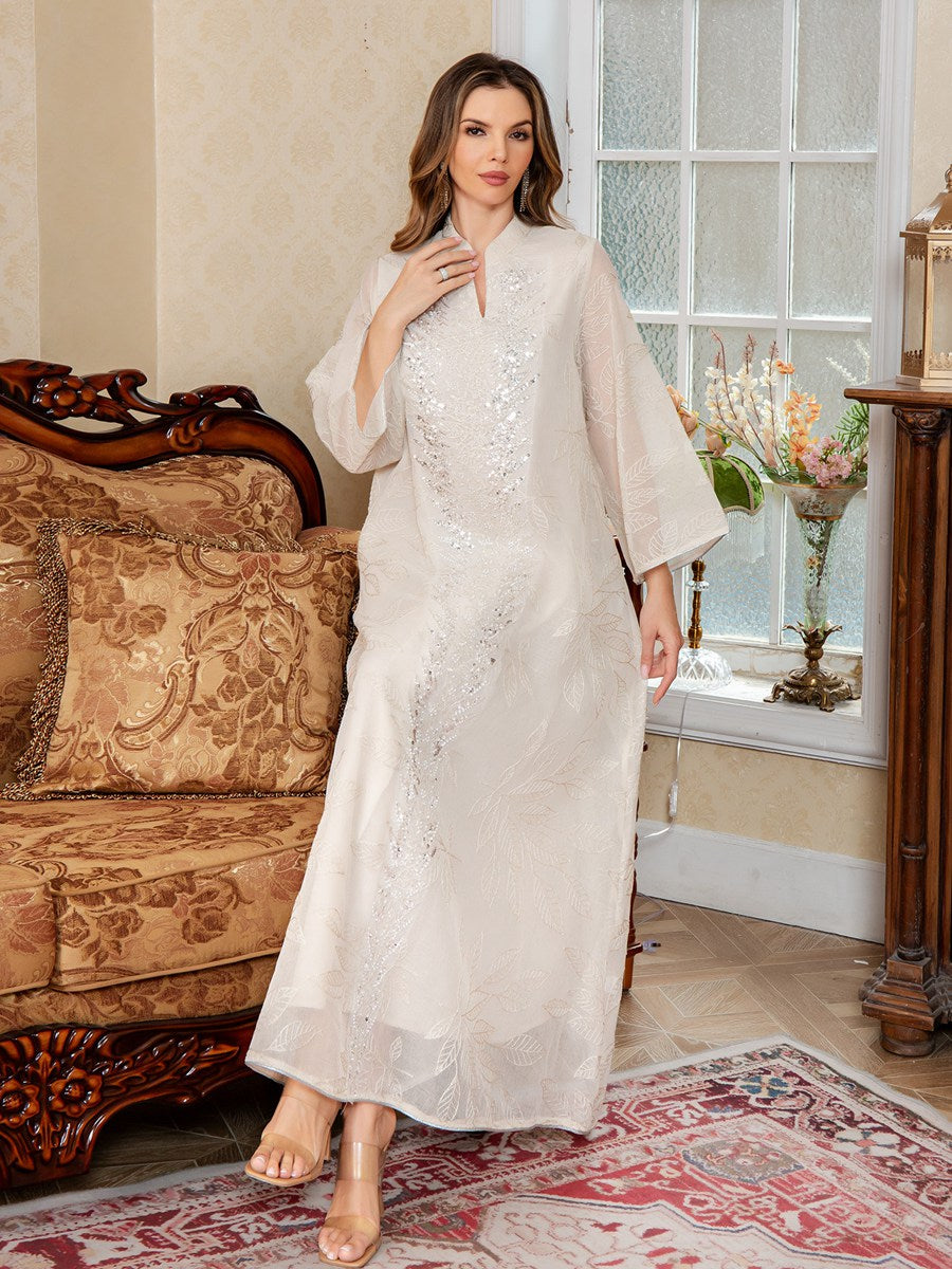 Eid Embroidery Sequins Caftan Kaftan Dress #26S169