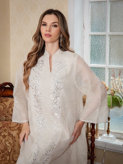 Eid Embroidery Sequins Caftan Kaftan Dress #26S169