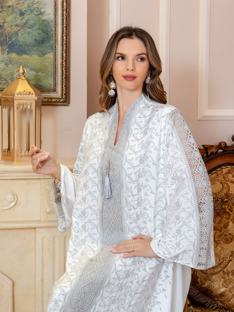 Robe brodée imprimée Eid Caftan Caftan Jalabiya #25020