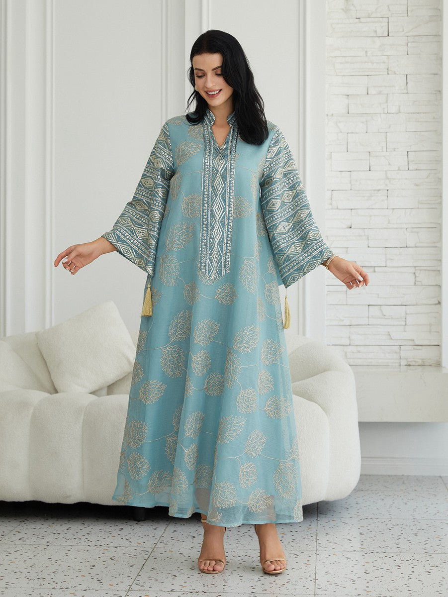 Robe caftan Doris Eid brodée de paillettes #25423
