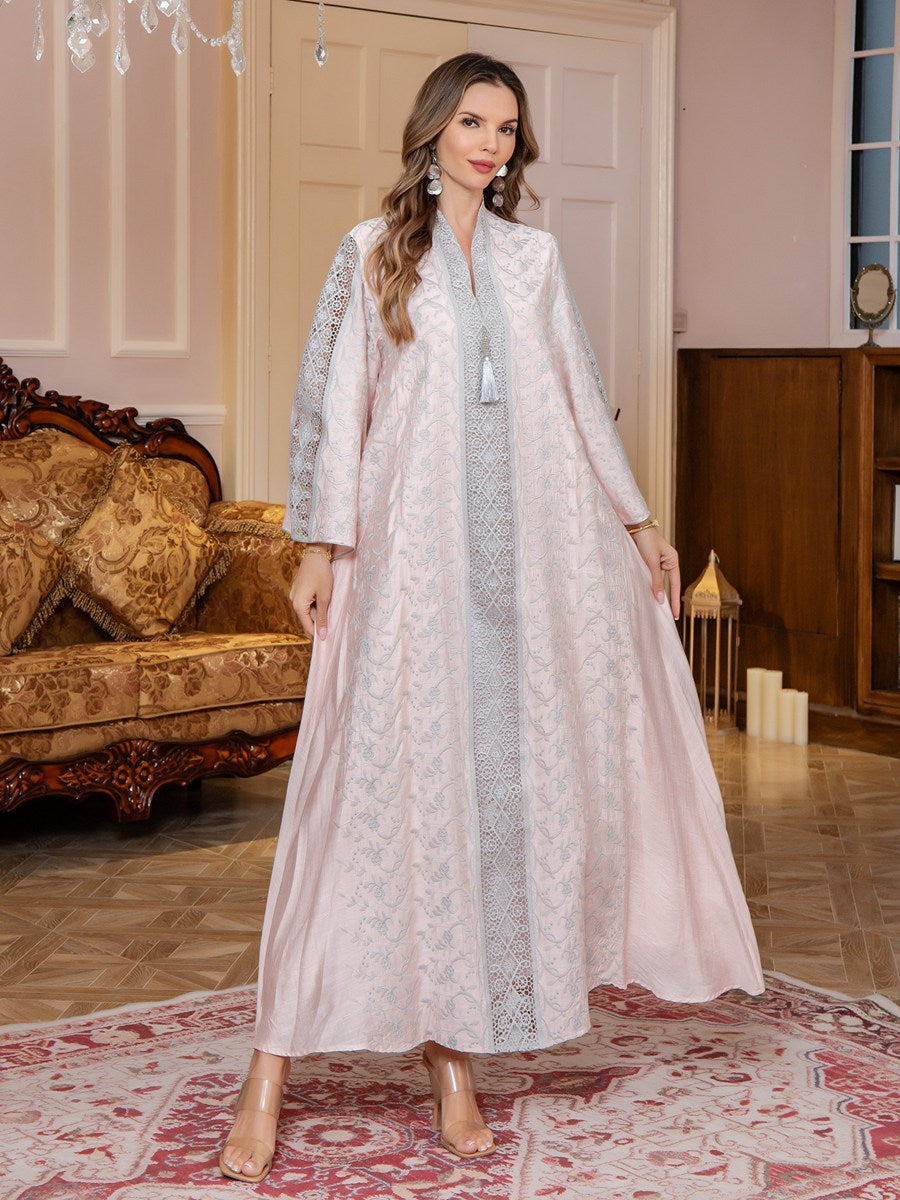 Robe brodée imprimée Eid Caftan Caftan Jalabiya #25020
