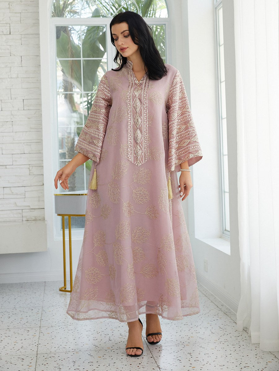 Robe caftan Doris Eid brodée de paillettes #25423