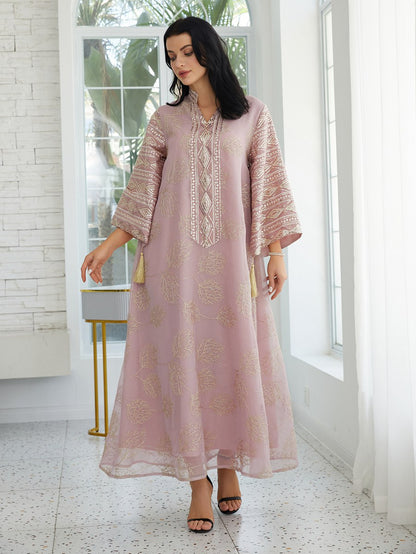 Robe caftan Doris Eid brodée de paillettes #25423