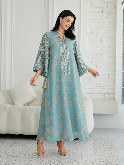 Robe caftan Doris Eid brodée de paillettes #25423