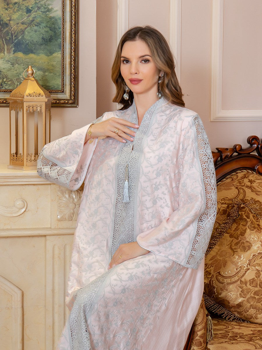 Robe brodée imprimée Eid Caftan Caftan Jalabiya #25020