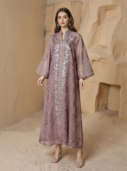 Eid Embroidery Sequins Caftan Kaftan Dress #26S169
