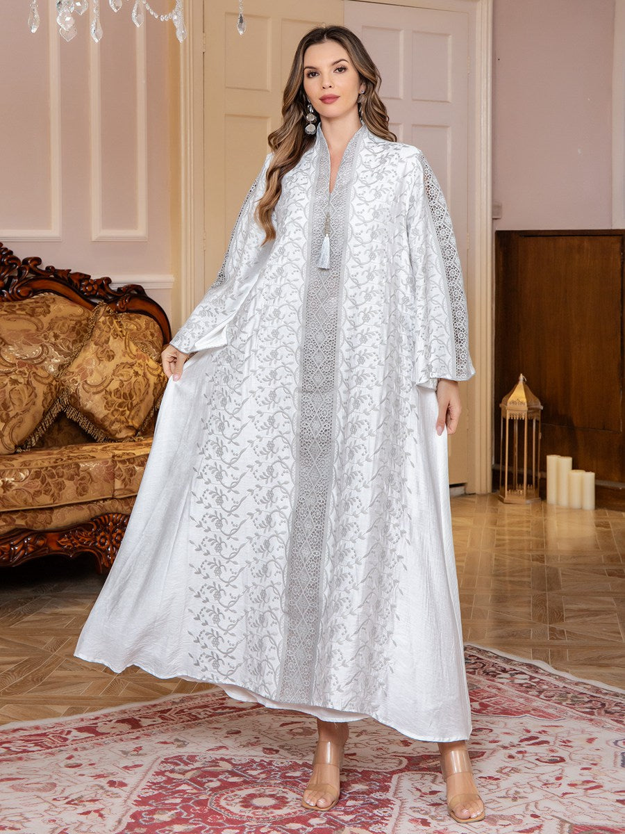 Robe brodée imprimée Eid Caftan Caftan Jalabiya #25020