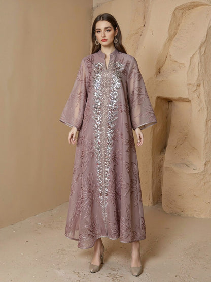 Eid Embroidery Sequins Caftan Kaftan Dress #26S169