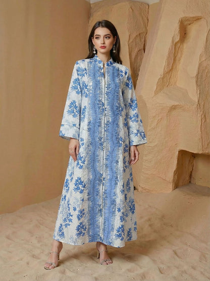 Eid Embroidery Dress Muslim Women Caftan Kaftan Dress #26M186