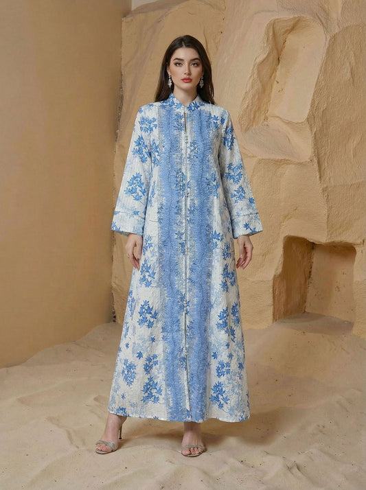 Eid Embroidery Dress Muslim Women Caftan Kaftan Dress #26M186