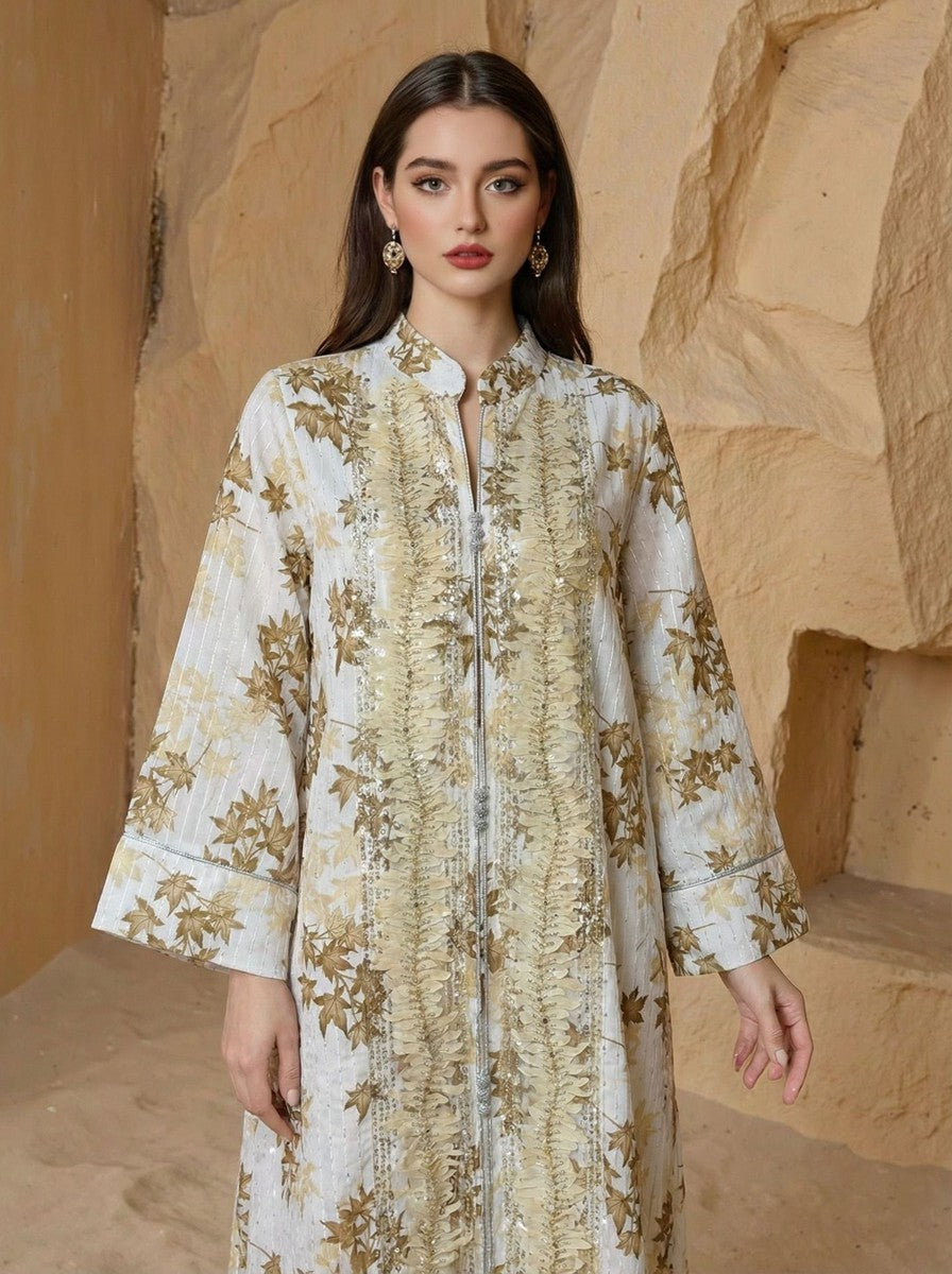 Eid Embroidery Dress Muslim Women Caftan Kaftan Dress #26M186
