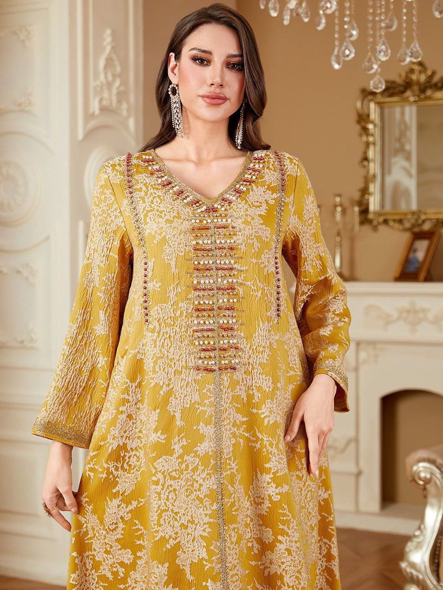 Eid Kaftan Dress Embroidery Beads Doris Women Caftan Dress #264336