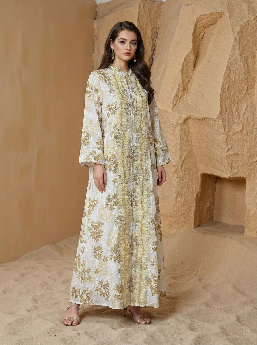 Eid Embroidery Dress Muslim Women Caftan Kaftan Dress #26M186