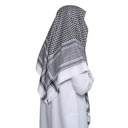 Authentic Keffiyeh Arab Head Covering Scarf for Men Sheikh, Islamic Muslim Turban Emirates Dubai Men Headwear Hijab