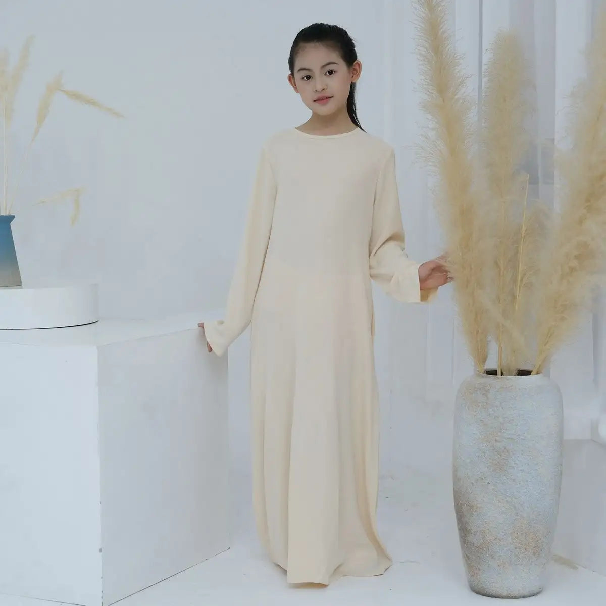 Moyen-Orient Arabe Enfant Fille Abaya Robe Intérieure Sous-Vêtement