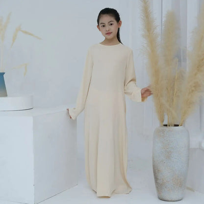 Moyen-Orient Arabe Enfant Fille Abaya Robe Intérieure Sous-Vêtement