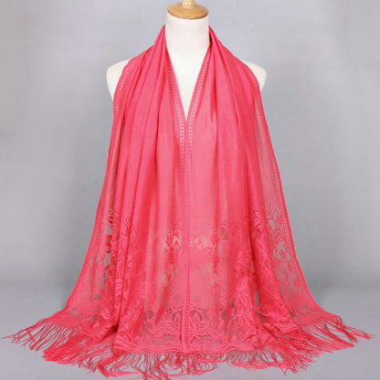 Muslim Women Lace Hollow Tassel Hijab Scarf #26VS069