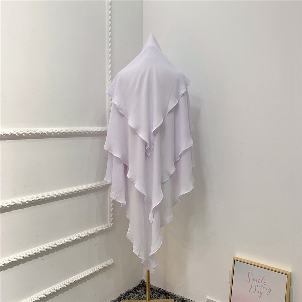 Muslim Women 3 Layer Long Khimar Nikah And Prayer Khimar #26H903