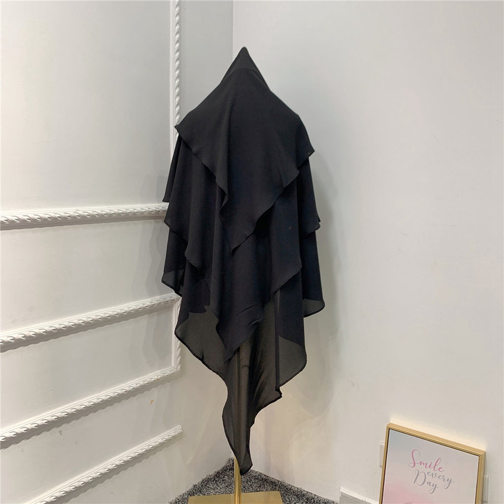 Muslim Women 3 Layer Long Khimar Nikah And Prayer Khimar #26H903